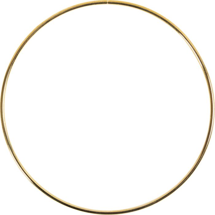 Metalen draadring, d 7 cm, dikte 2 mm, goud, 1 stuk