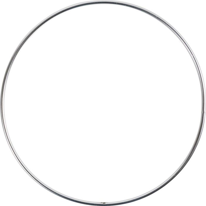 Metalen draadring, d 10 cm, dikte 2 mm, zilver, 1 stuk