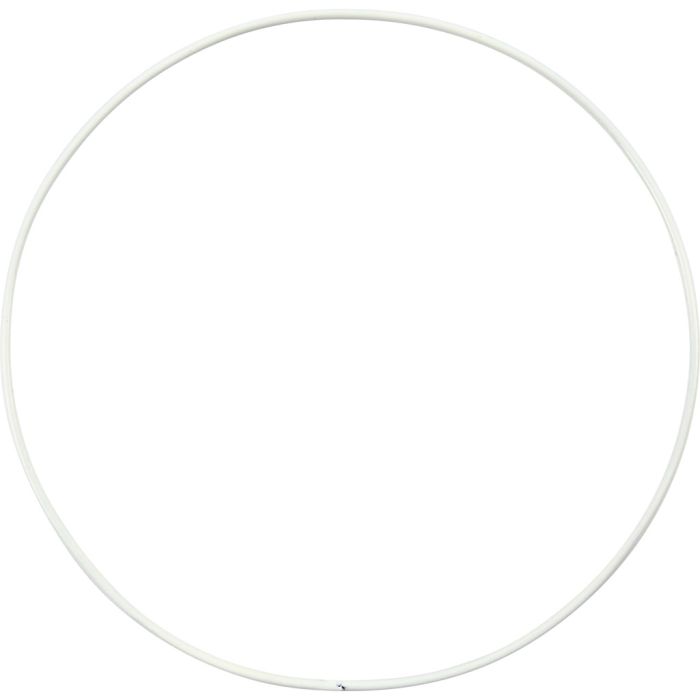 Metalen draadring, d 15 cm, dikte 2 mm, wit, 10 stuk/ 1 doos