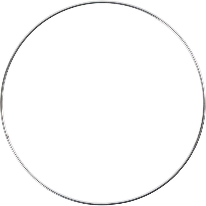 Metalen draadring, d 20 cm, dikte 3 mm, zilver, 1 stuk
