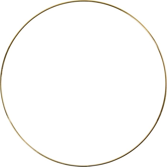 Metalen draadring, d 30 cm, dikte 3 mm, goud, 1 stuk