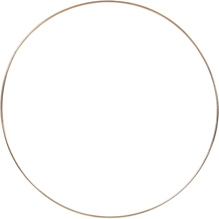 Metalen draadring, d 30 cm, dikte 3 mm, goud, 1 stuk