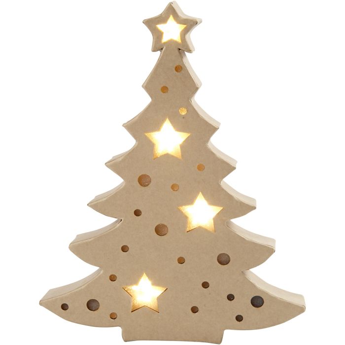 Figuur met licht, kerstboom, H: 27 cm, D: 4 cm, B: 21,5 cm, 1 stuk