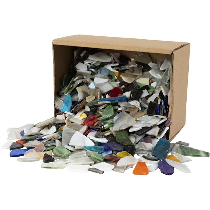 Mozaiek, afm 8-20 mm, dikte 2-3 mm, Inhoud kan variëren , diverse kleuren, 2 kg/ 1 doos