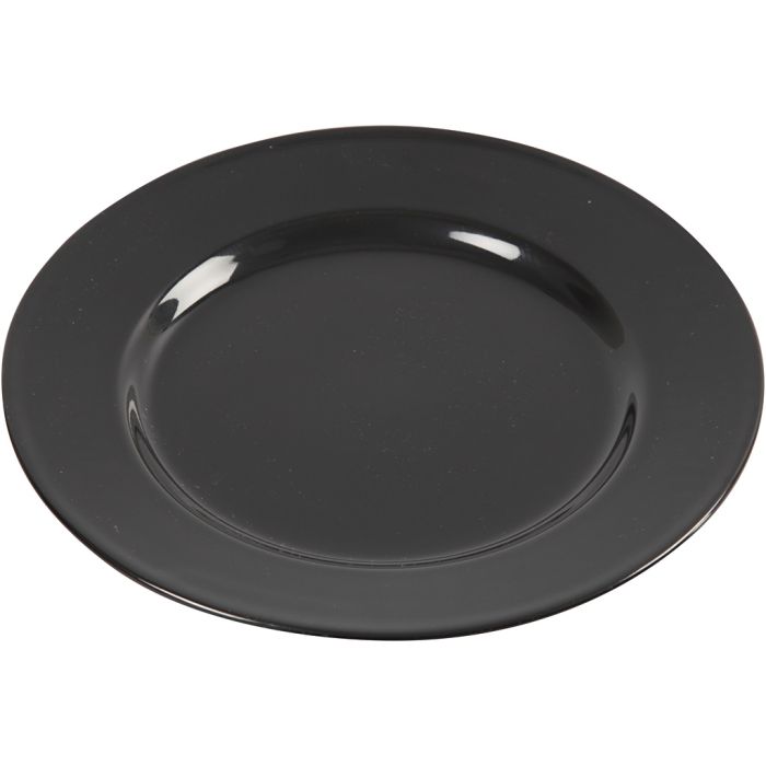Bordjes, d 19 cm, zwart, 6 stuk/ 1 doos