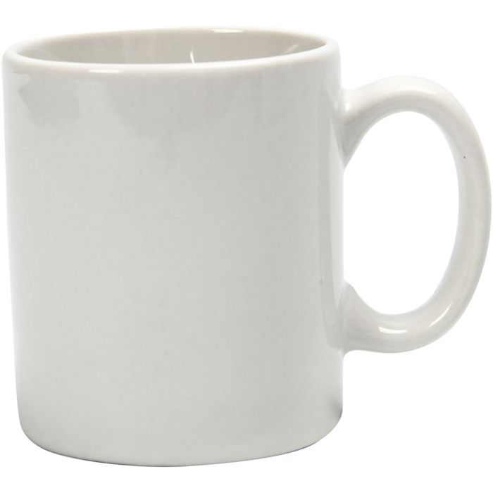 Mokken, H: 7 cm, d 6 cm, 120 ml, wit, 1 stuk