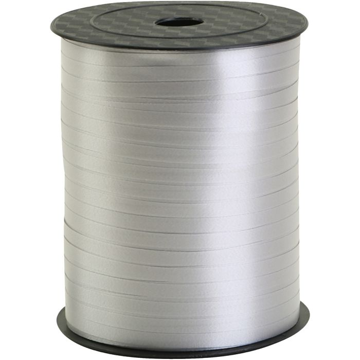 Cadeaulint, B: 5 mm, zilver, 400 m/ 1 rol