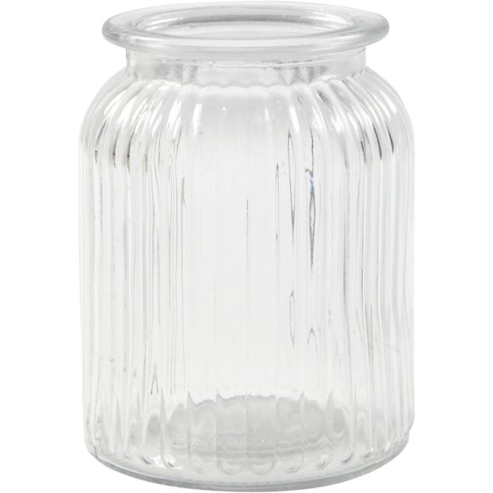 Glazen pot, H: 14,5 cm, d 11 cm, gatgrootte 7 cm, 6 stuk/ 1 doos