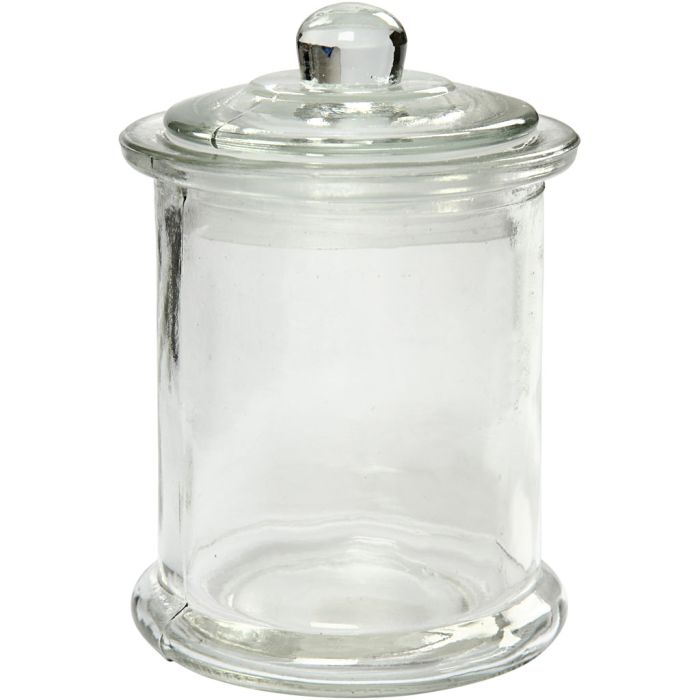 Pot met deksel, H: 14,5 cm, d 8 cm, 10 stuk/ 1 doos