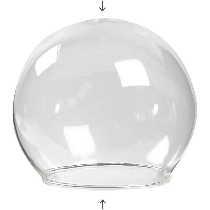 Belvormig glas zonder voet, H: 6,5 cm, d 8 cm, gatgrootte 5 cm, transparant, 4 stuk/ 1 doos