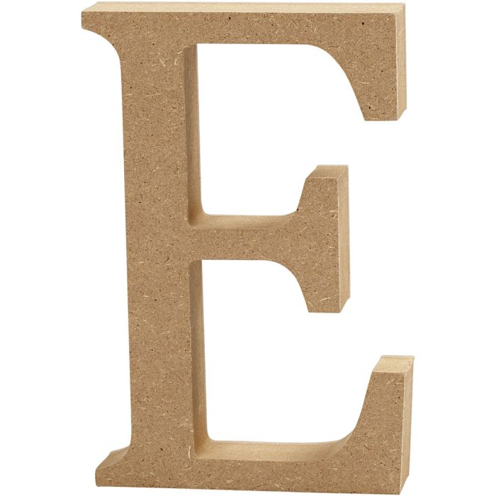 Letter, E, H: 13 cm, dikte 2 cm, 1 stuk