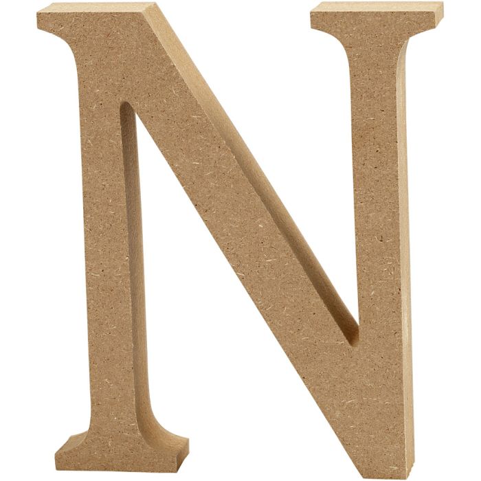 Letter, N, H: 13 cm, dikte 2 cm, 1 stuk