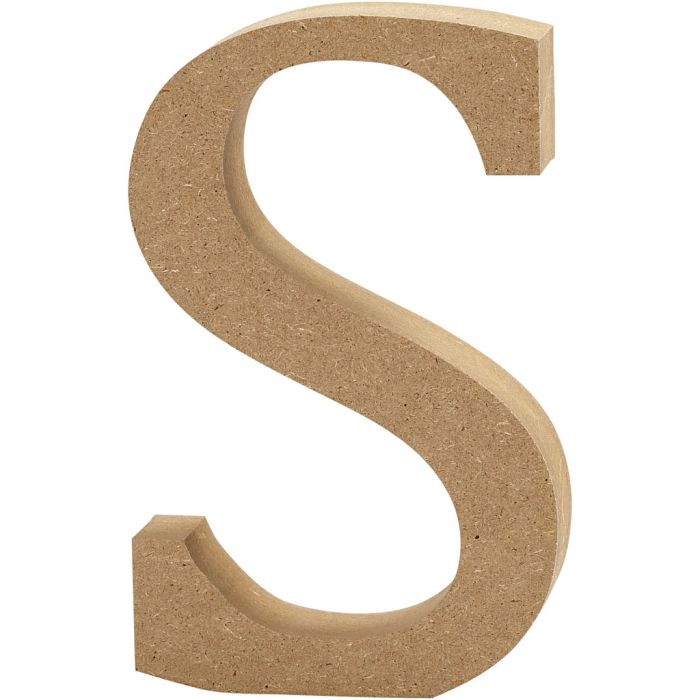 Letter, S, H: 8 cm, dikte 1,5 cm, 1 stuk