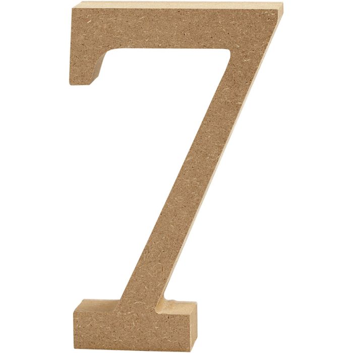 Cijfer, 7, H: 8 cm, dikte 1,5 cm, 1 stuk