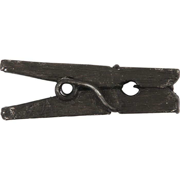 Mini wasknijpers, L: 25 mm, B: 3 mm, zwart, 36 stuk/ 1 doos
