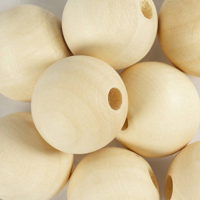 Houten Kralen, d 20, gatgrootte 4 mm, 100 stuk/ 1 doos