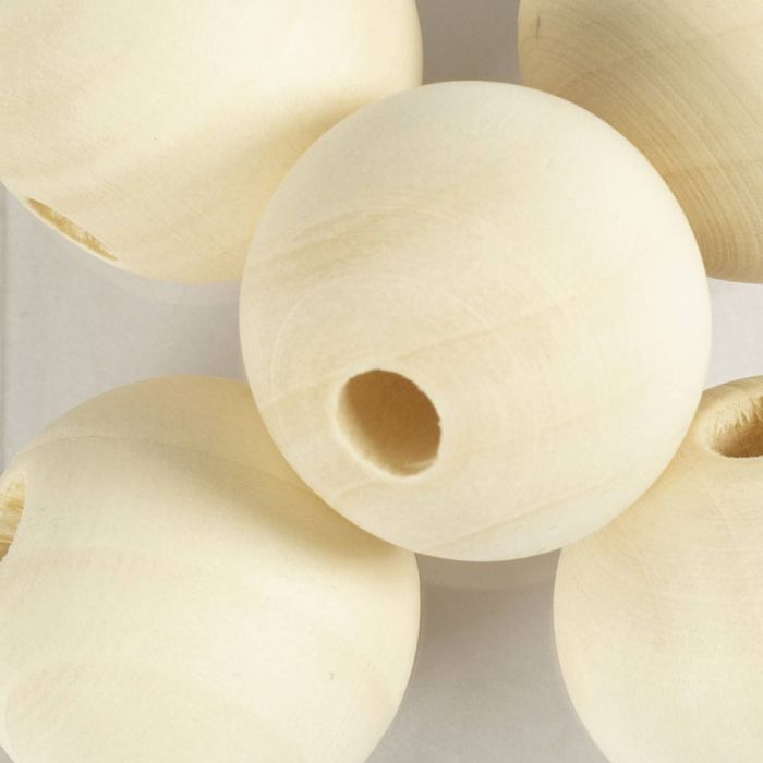 Houten Kralen, d 25, gatgrootte 4,5 mm, 50 stuk/ 1 doos