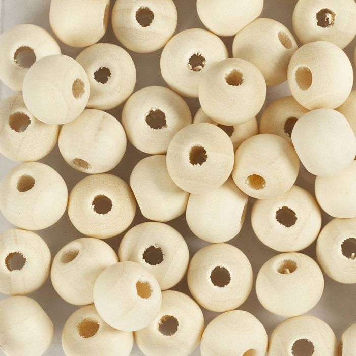 Houten Kralen, d 8, gatgrootte 2 mm, 100 stuk/ 1 doos