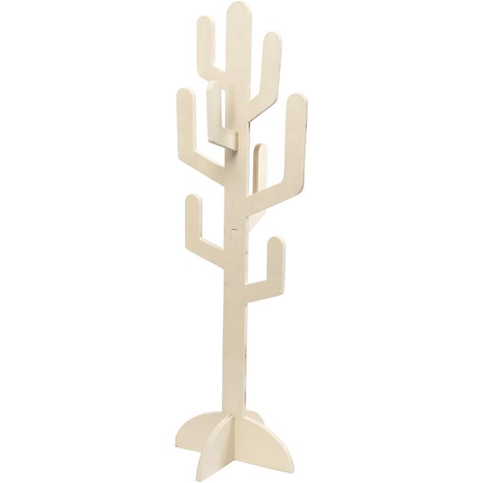 Houten cactus, H: 60 cm, B: 18,5 cm, dikte 8 mm, 1 stuk