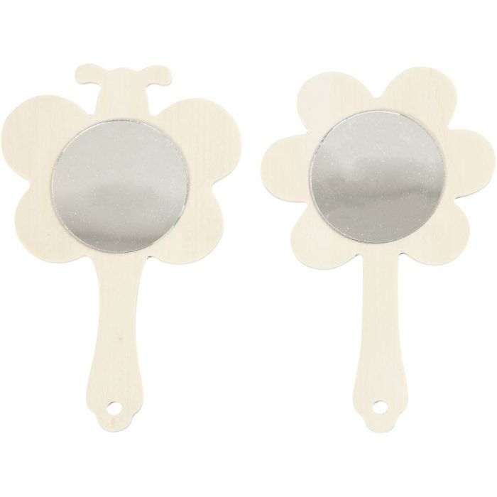 Handspiegel, H: 13,9 cm, B: 9 cm, 2 stuk/ 1 doos