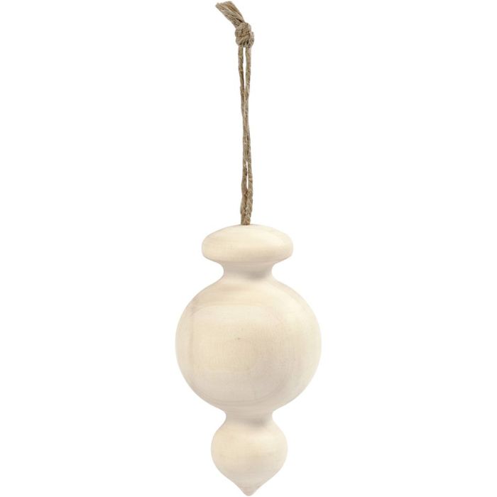 Puntige Kerstbal , H: 7,5 cm, d 4 cm, 1 stuk