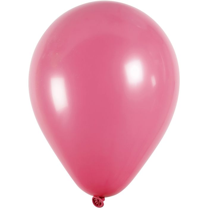 Ballonnen, d 23 cm, rond, donkerroze, 10 stuk/ 1 doos