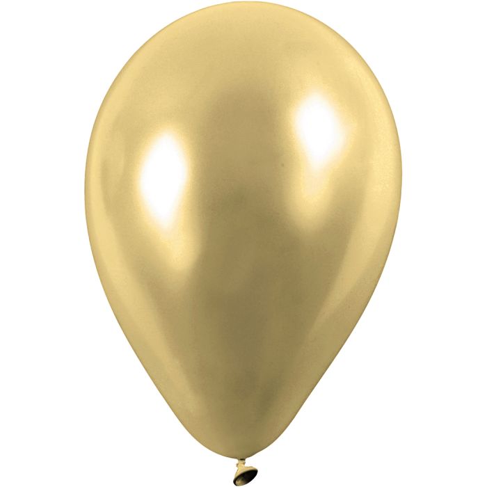 Ballonnen, d 23 cm, rond, goud, 8 stuk/ 1 doos