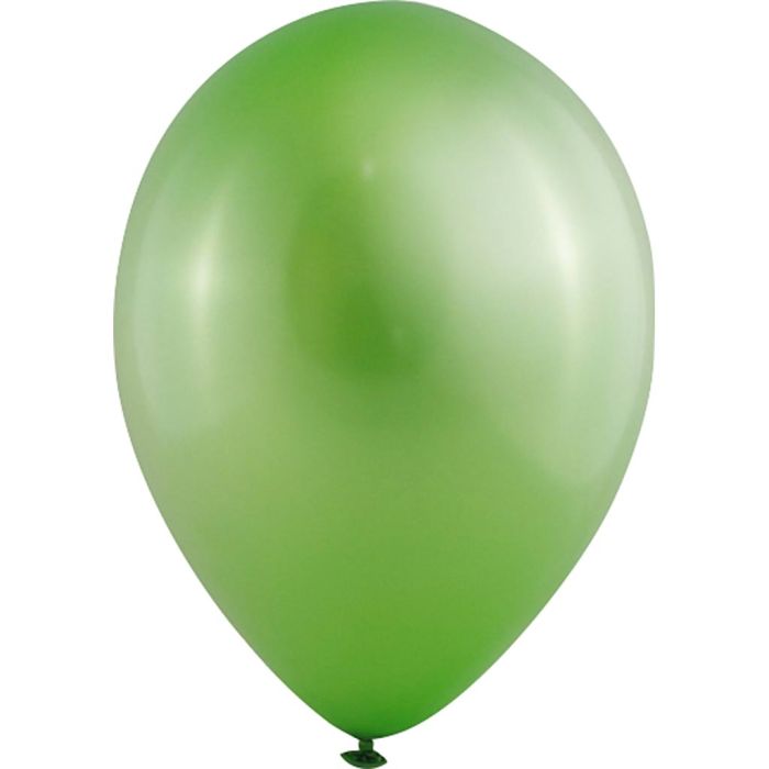 Ballonnen, afm 23 cm, rond, metallic groen, 8 stuk/ 1 doos