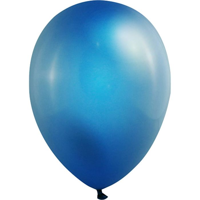 Ballonnen, afm 23 cm, rond, metallic blauw, 8 stuk/ 1 doos