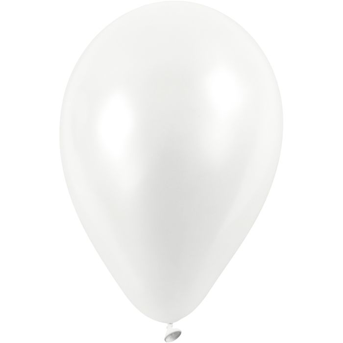 Ballonnen, d 23 cm, rond, wit, 10 stuk/ 1 doos