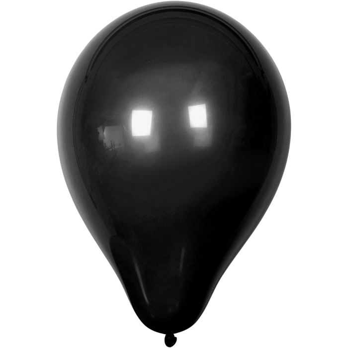 Ballonnen, d 23 cm, rond, zwart, 10 stuk/ 1 doos