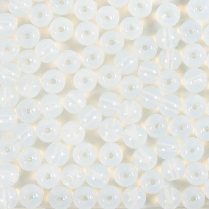 Glas Kralen, d 4 mm, gatgrootte 1 mm, kristal, 90 stuk, 20 gr/ 1 doos