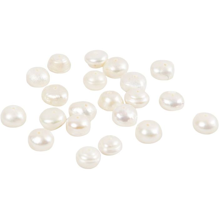 Zoetwaterparels, afm 4-6 mm, gatgrootte 1 mm, parelmoer, 40 cm/ 1 doos