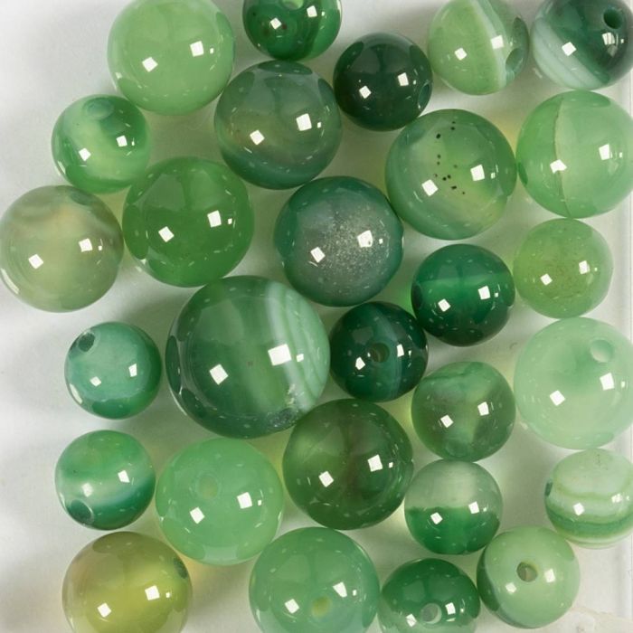 Kralen van agaat, d 13+15 mm, gatgrootte 0,9-1 mm, helder groen, 28 stuk/ 1 doos