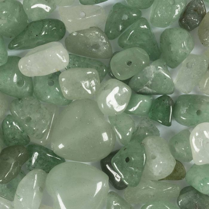 Kristallen kralen, Aventurien, d 7-12 mm, gatgrootte 1 mm, groen, 63 stuk/ 1 doos