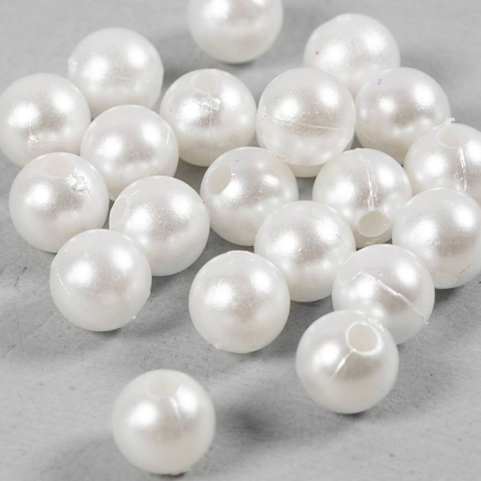 Waskralen, d 8 mm, gatgrootte 2,3 mm, parelmoer, 22 stuk/ 1 doos