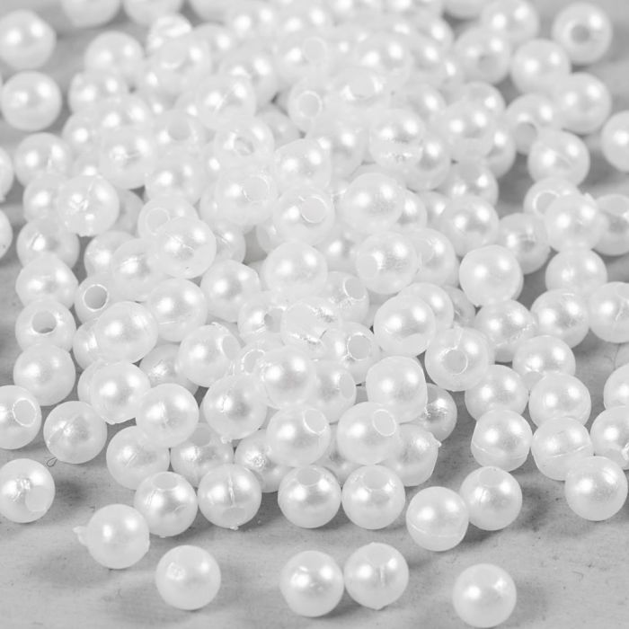 Waskralen, d 4 mm, gatgrootte 1,5 mm, parelmoer, 210 stuk/ 1 doos