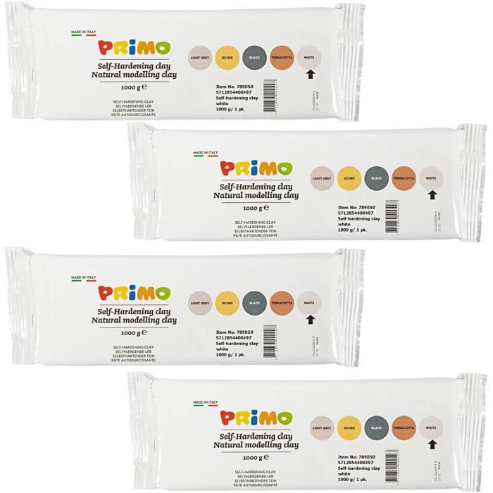 Zelfhardende Klei, wit, 4x1000 gr/ 1 doos
