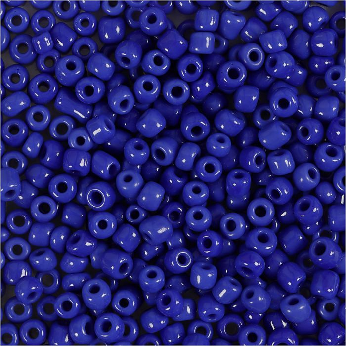 Rocailles, d 3 mm, afm 8/0, gatgrootte 0,6-1,0 mm, blauw, 25 gr/ 1 doos