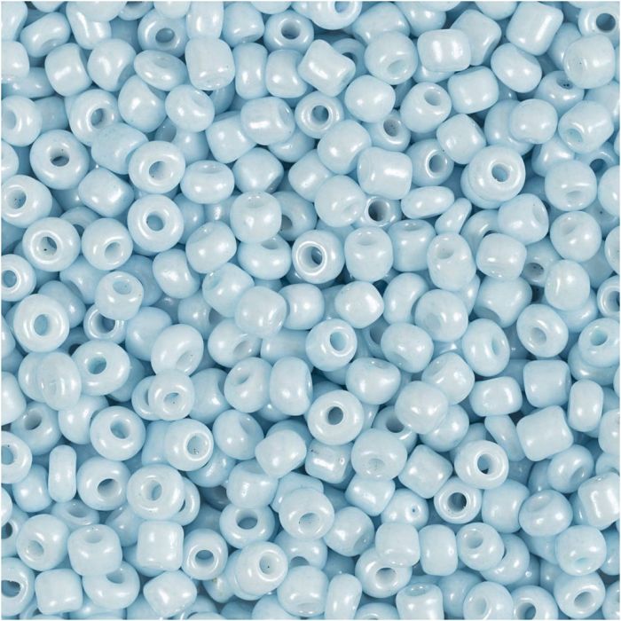 Rocailles, d 3 mm, afm 8/0, gatgrootte 0,6-1,0 mm, lichtblauw, 25 gr/ 1 doos