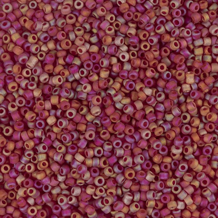 Rocailles, afm 15/0, d 1.7 mm, gatgrootte 0,5-0,8 mm, rood, 25 gr/ 1 doos