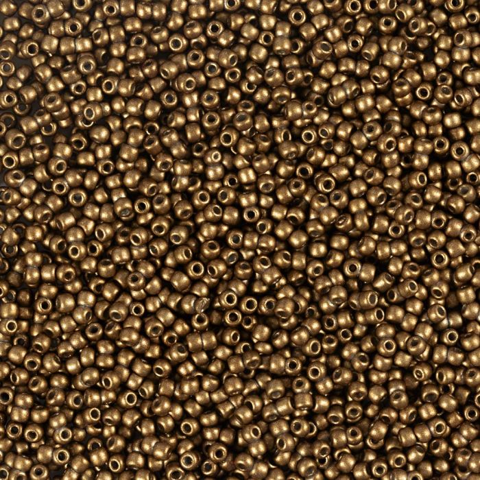 Rocailles, afm 15/0, d 1.7 mm, gatgrootte 0,5-0,8 mm, brons, 25 gr/ 1 doos