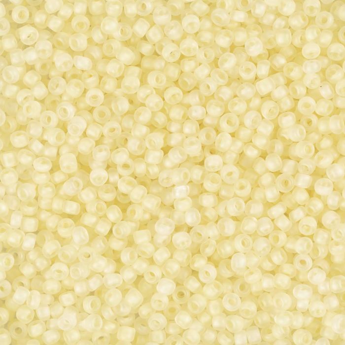Rocailles, afm 15/0, d 1.7 mm, gatgrootte 0,5-0,8 mm, matt frozen, wit, 25 gr/ 1 doos