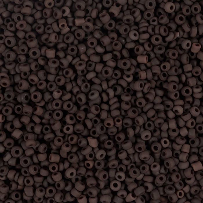 Rocailles, afm 15/0, d 1.7 mm, gatgrootte 0,5-0,8 mm, matt frozen, rood, 25 gr/ 1 doos