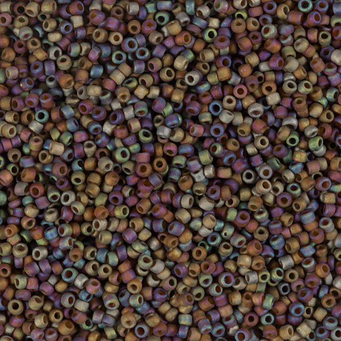 Rocailles, afm 15/0, d 1.7 mm, gatgrootte 0,5-0,8 mm, light beige center, 25 gr/ 1 doos