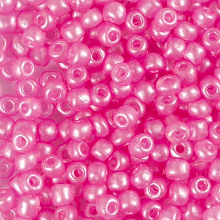 Rocailles, afm 6/0, d 4 mm, gatgrootte 0,9-1,2 mm, lichtrood, 25 gr/ 1 doos