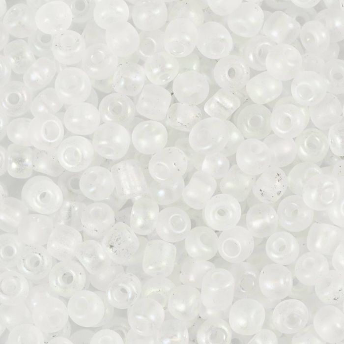 Rocailles, afm 6/0, d 4 mm, gatgrootte 0,9-1,2 mm, kristal, 25 gr/ 1 doos