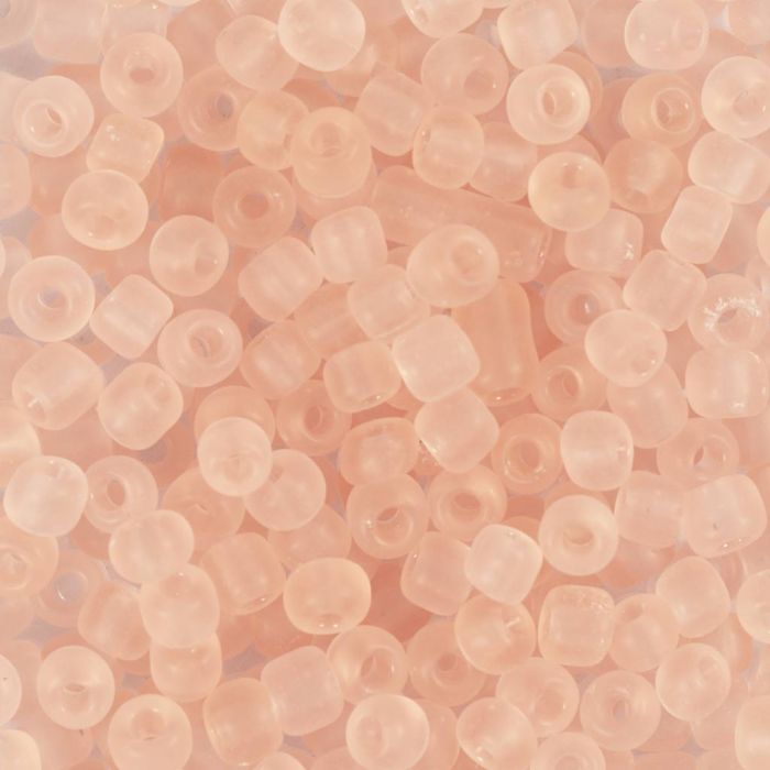 Rocailles, afm 6/0, d 4 mm, gatgrootte 0,9-1,2 mm, peach ceter, 25 gr/ 1 doos