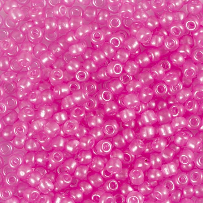 Rocailles, afm 8/0, d 3 mm, gatgrootte 0,6-1,0 mm, lichtrood, 25 gr/ 1 doos