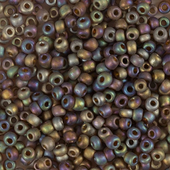 Rocailles, afm 8/0, d 3 mm, gatgrootte 0,6-1,0 mm, light beige center, 25 gr/ 1 doos